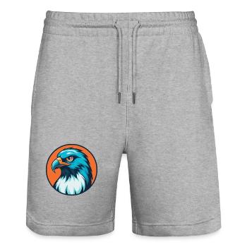 Falke Niedlich Kawaii Cartoon Clipart Tier Haustier Logo - Stanley/Stella Unisex Bio Joggingshorts Trainer  - Grau meliert - Vorne - Nik (191cm) & Marisol (170cm)