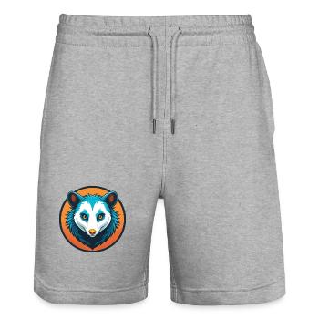 Possum Niedliche Kawaii Cartoon Clipart Tier Haustier Logo - Stanley/Stella Unisex Bio Joggingshorts Trainer  - Grau meliert - Vorne - Nik (191cm) & Marisol (170cm)