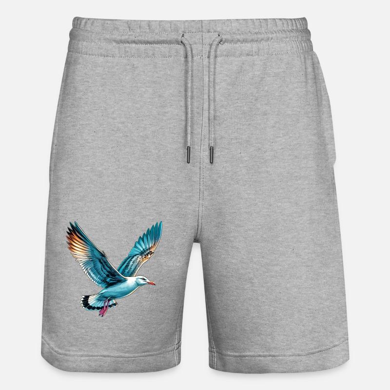 Möwe - Stanley/Stella Unisex Bio Joggingshorts Trainer  - Grau meliert