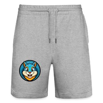 Eichhörnchen Bunte Kawaii Cartoon Figur Clipart - Stanley/Stella Unisex Bio Joggingshorts Trainer  - Grau meliert - Vorne - Nik (191cm) & Marisol (170cm)