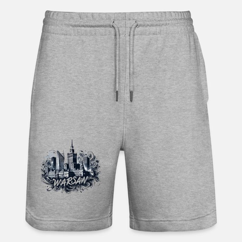 Varsovie Capitale Pologne Cadeau - Short de jogging bio TRAINER Stanley/Stella unisexe - gris chiné