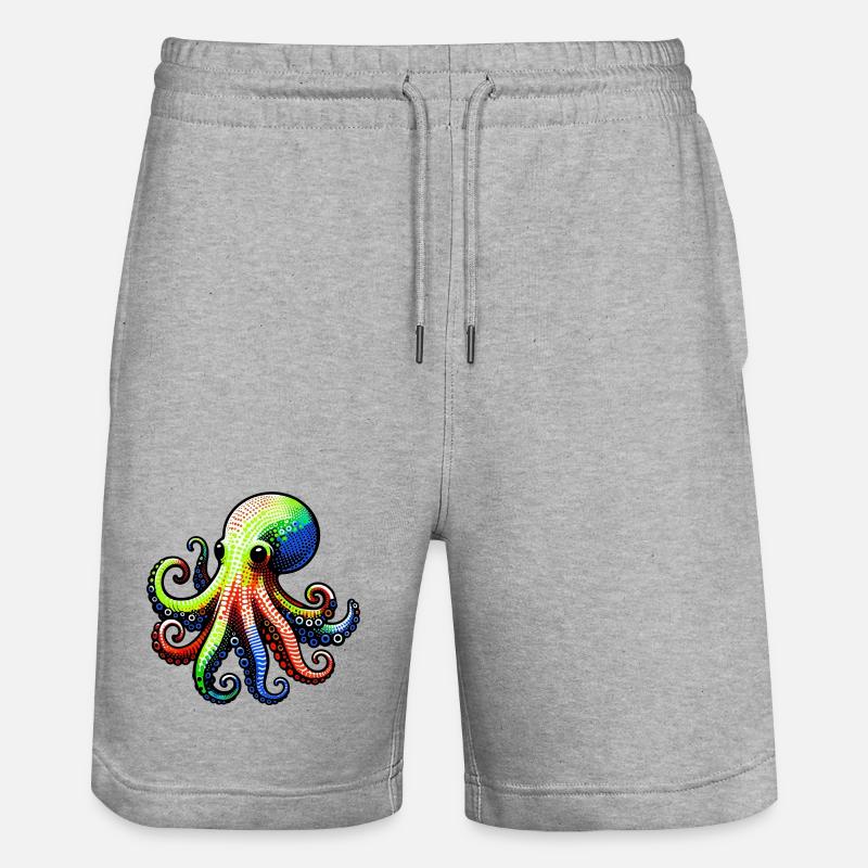 Pieuvre - Short de jogging bio TRAINER Stanley/Stella unisexe - gris chiné