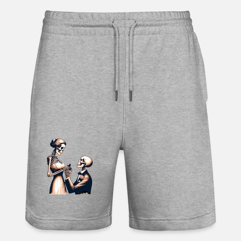 Conception de parodie de squelette de mariage - Short de jogging bio TRAINER Stanley/Stella unisexe - gris chiné