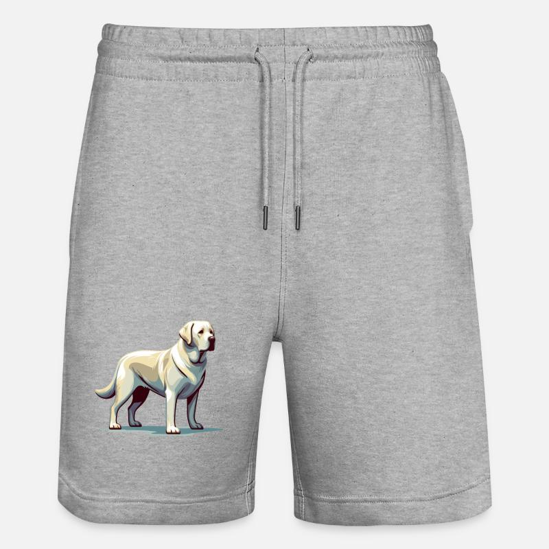 Labrador blanc debout - Short de jogging bio TRAINER Stanley/Stella unisexe - gris chiné