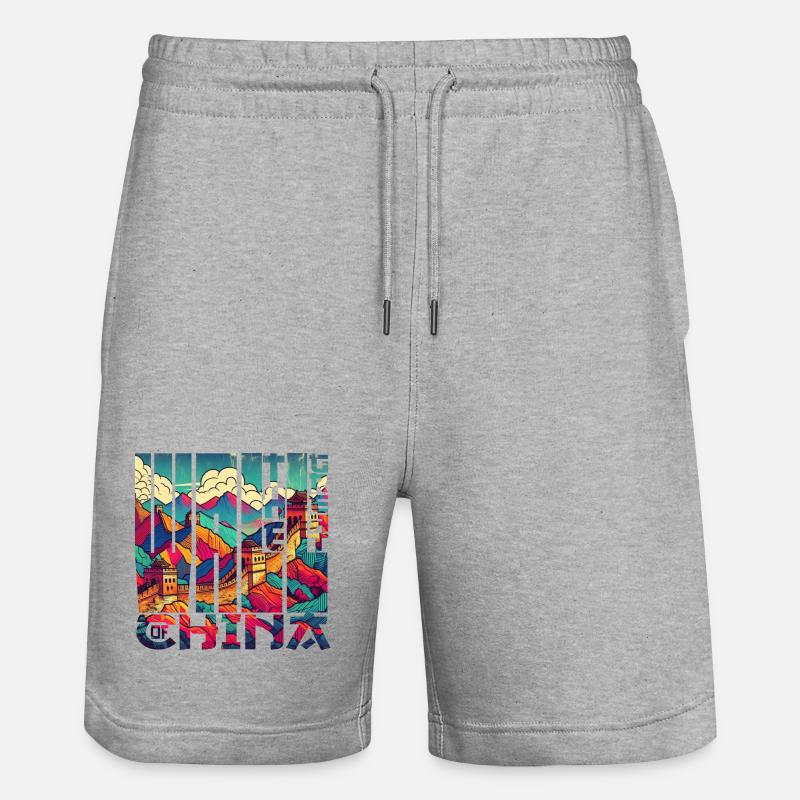 La grande Muraille de Chine - Short de jogging bio TRAINER Stanley/Stella unisexe - gris chiné