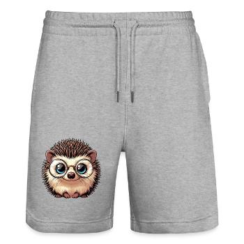 Igel - Stanley/Stella Unisex Bio Joggingshorts Trainer  - Grau meliert - Vorne - Nik (191cm) & Marisol (170cm)