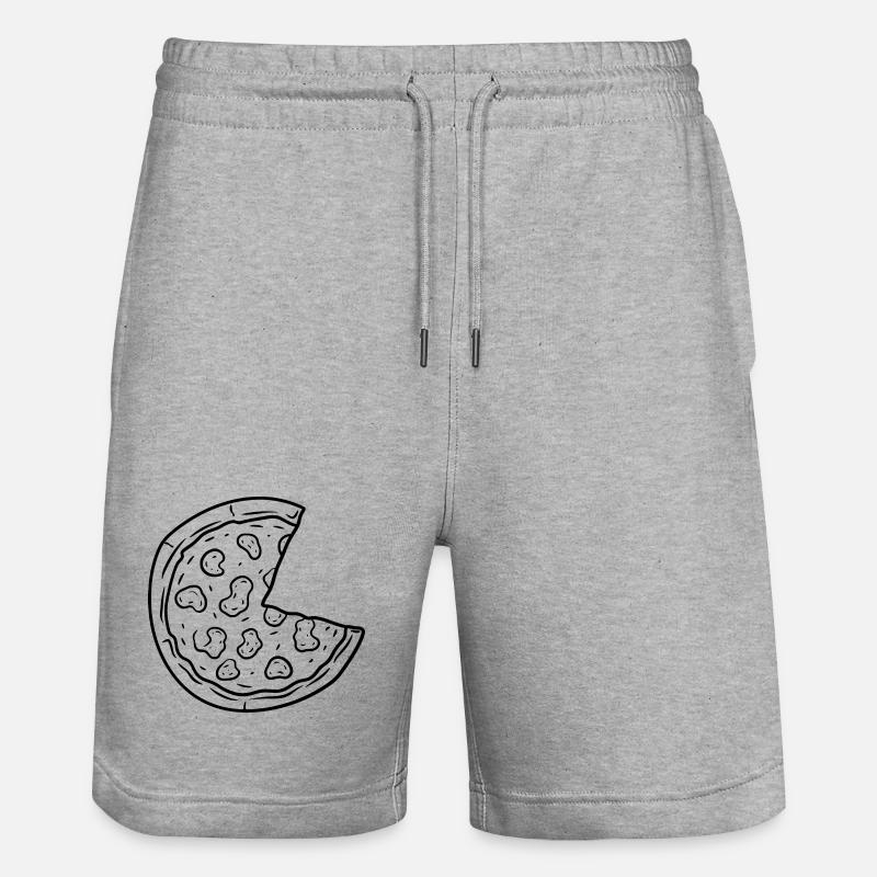Dessin de pizza - Short de jogging bio TRAINER Stanley/Stella unisexe - gris chiné