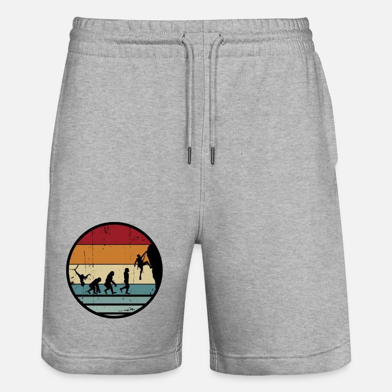 Evolution Climber Retro Kreis - Stanley/Stella Unisex Bio Joggingshorts Trainer  - Grau meliert
