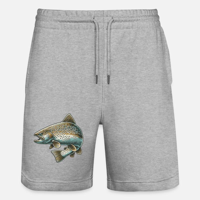 Saumon - Short de jogging bio TRAINER Stanley/Stella unisexe - gris chiné