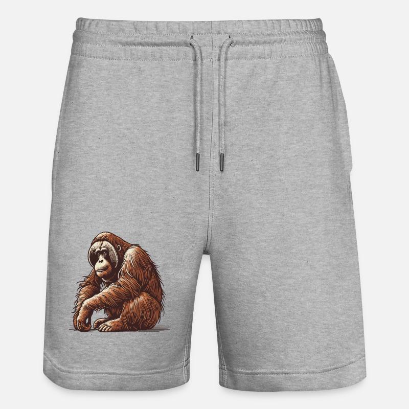 Orang-outan - Short de jogging bio TRAINER Stanley/Stella unisexe - gris chiné