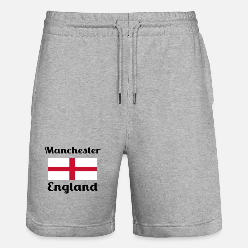 Manchester, Angleterre - Imprimés élégants - Short de jogging bio TRAINER Stanley/Stella unisexe - gris chiné