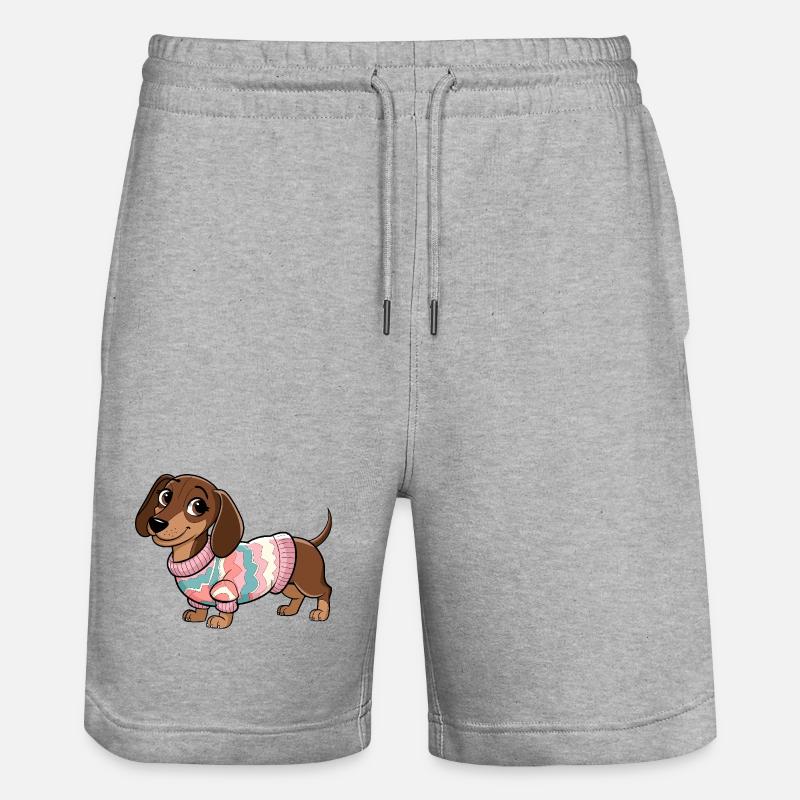 Pull douillet teckel - Short de jogging bio TRAINER Stanley/Stella unisexe - gris chiné