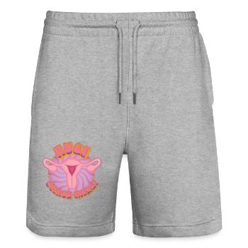 Huge Uterus Energy – Power & Empowerment - Stanley/Stella Trainer Unisex Organic Jogging Shorts - heather grey - Front - Nik (191cm) & Marisol (170cm)