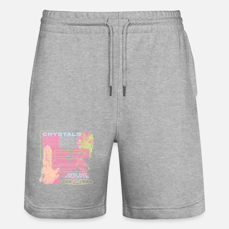 Les cristaux sont ma vibration préférée - Short de jogging bio TRAINER Stanley/Stella unisexe - gris chiné