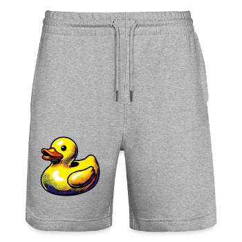 Caneton Canard Canard Canard - Short de jogging bio TRAINER Stanley/Stella unisexe - gris chiné - Devant - Nik (191cm) & Marisol (170cm)