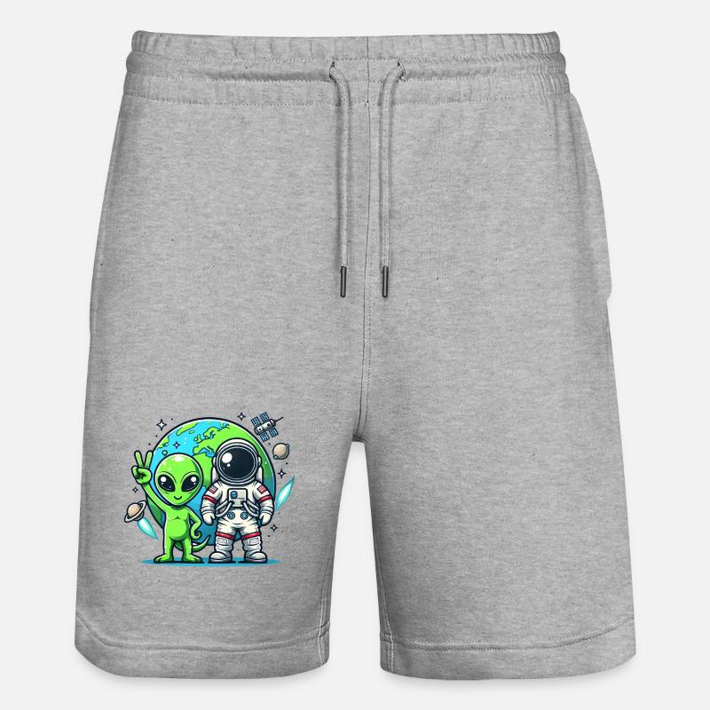 Astronautes extraterrestres dans l’espace - Short de jogging bio TRAINER Stanley/Stella unisexe - gris chiné