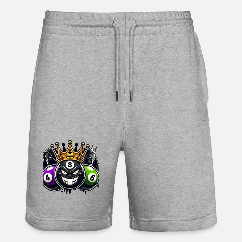 Billard King – Die 8-Ball Herrschaft - Stanley/Stella Unisex Bio Joggingshorts Trainer  - Grau meliert