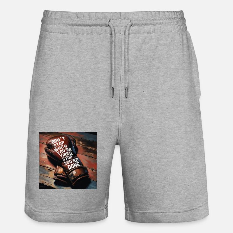 Kampfgeist auf Boxhandschuh - Short de jogging bio TRAINER Stanley/Stella unisexe - gris chiné