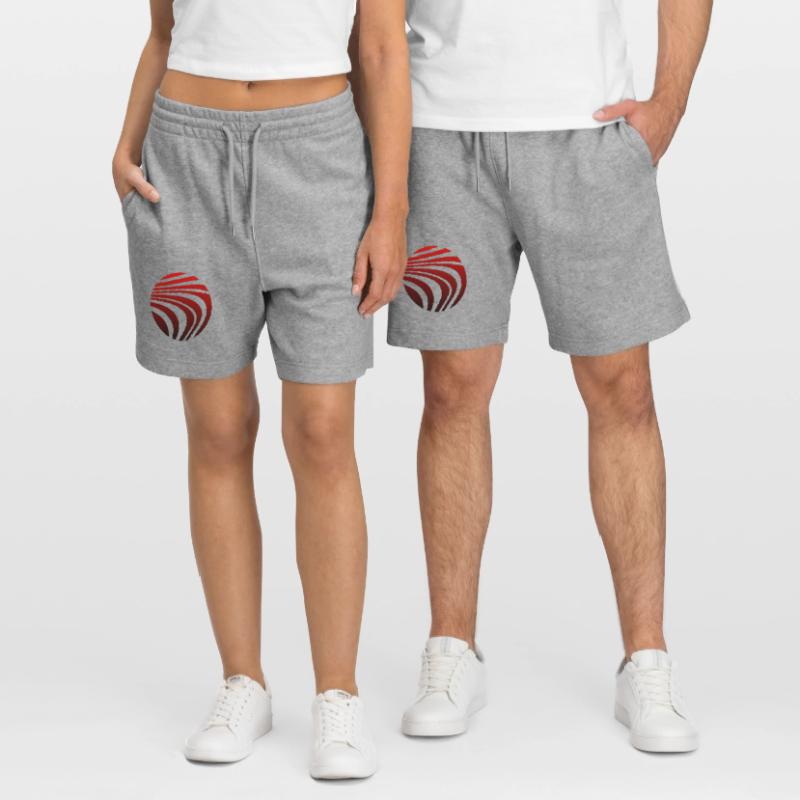 Psychedelic Pattern Red Black Gradient Stanley/Stella Trainer Unisex Organic Jogging Shorts
