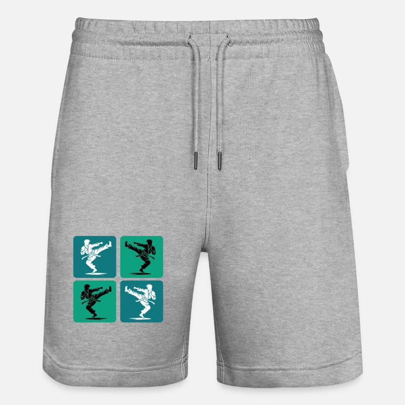 Silhouette de karaté – Style rétro - Short de jogging bio TRAINER Stanley/Stella unisexe - gris chiné