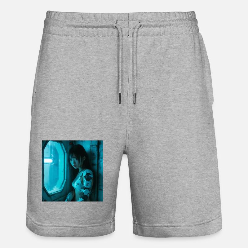 N-dless Nights: Deep in space - Stanley/Stella Trainer Unisex Organic Jogging Shorts - heather grey