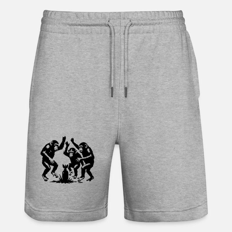 The Money Danc, themonkeydance.de, Affentanz - Stanley/Stella Unisex Bio Joggingshorts Trainer  - Grau meliert