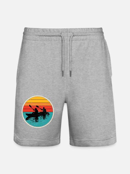 Sunset Kayak Duo Circle - Stanley/Stella Trainer Unisex Organic Jogging Shorts - heather grey