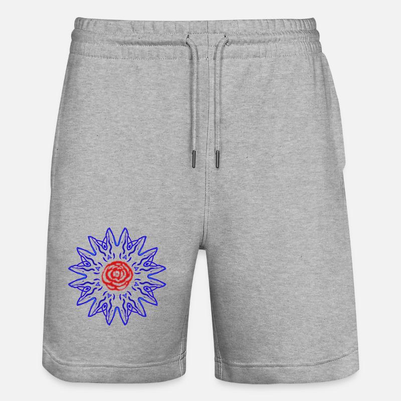 Rose dans le soleil bleu - Short de jogging bio TRAINER Stanley/Stella unisexe - gris chiné