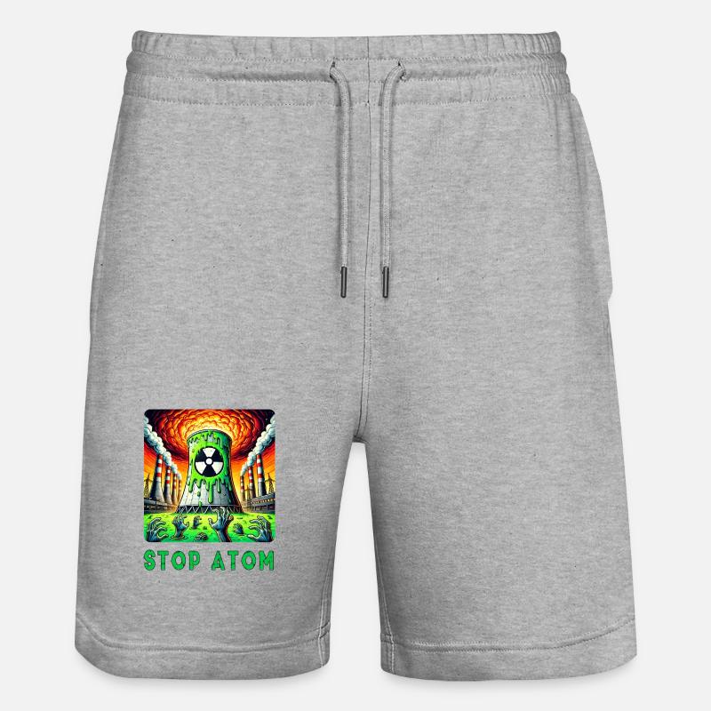 Stop Atom – Radioactive - Stanley/Stella Trainer Unisex Organic Jogging Shorts - heather grey