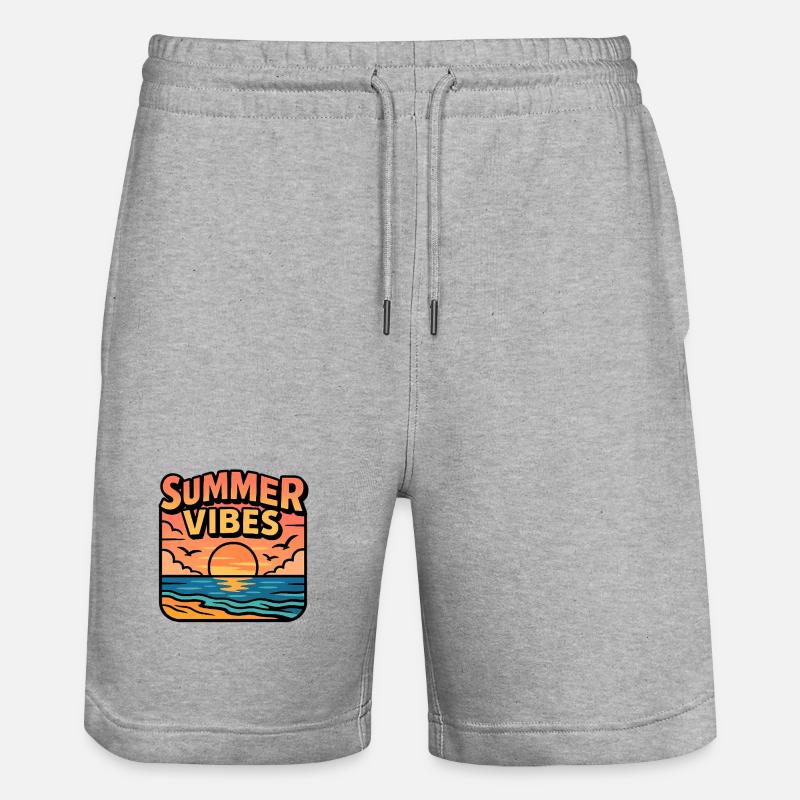 Summer Vibes coucher de soleil - Short de jogging bio TRAINER Stanley/Stella unisexe - gris chiné