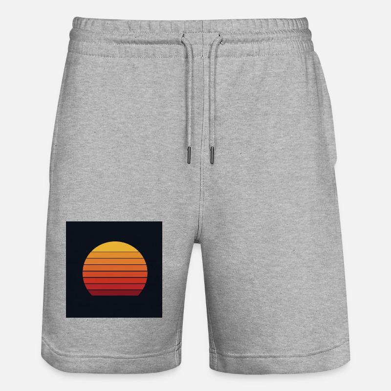 Design rétro coucher de soleil - Short de jogging bio TRAINER Stanley/Stella unisexe - gris chiné