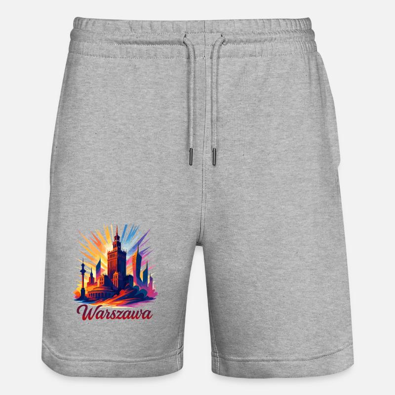 Varsovie Warszawa Capitale Pologne Cadeau - Short de jogging bio TRAINER Stanley/Stella unisexe - gris chiné