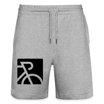 Vélo de route stylisé avec barre de chute - Short de jogging bio TRAINER Stanley/Stella unisexe - gris chiné - Devant - Nik (191cm) & Marisol (170cm)
