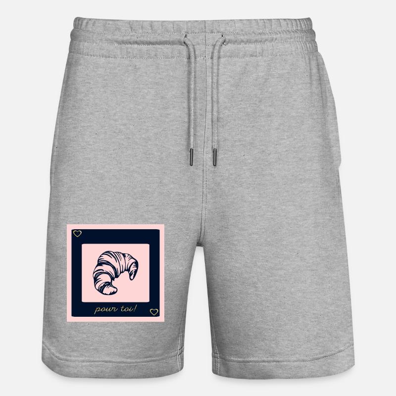 CROISSANT AMOUR POUR TOI - Short de jogging bio TRAINER Stanley/Stella unisexe - gris chiné