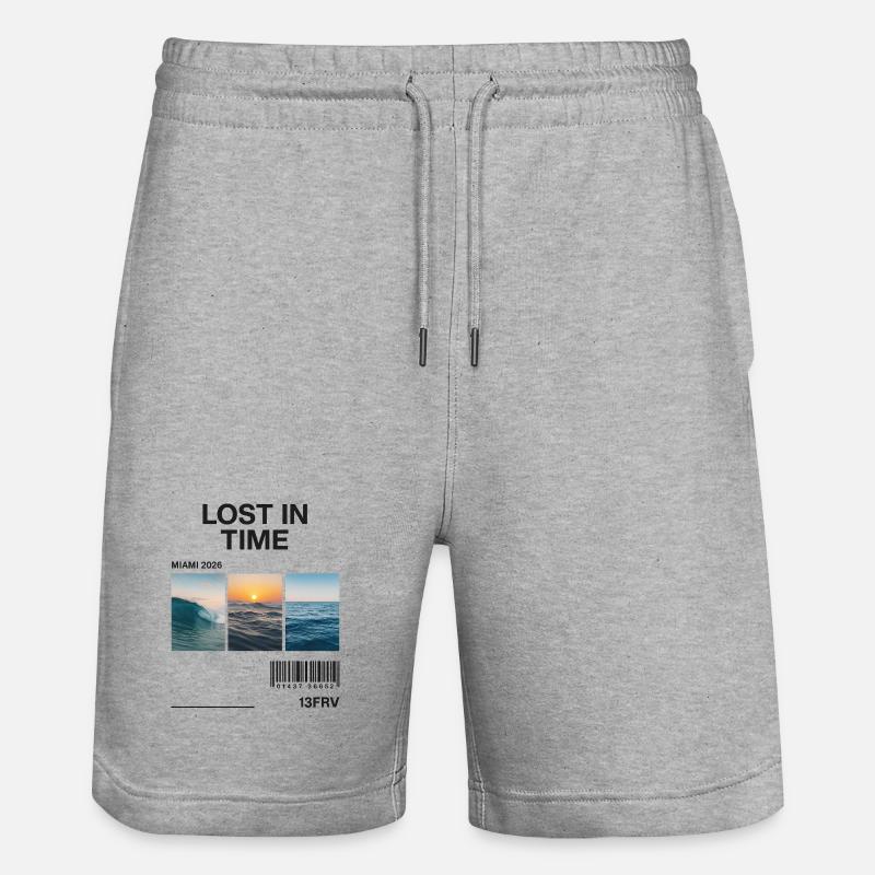 Verlorene Zeit: Miami Waves Triptychon - Stanley/Stella Unisex Bio Joggingshorts Trainer  - Grau meliert