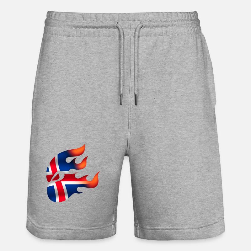 Drapeau de l’Islande - Islande - Ninja - Short de jogging bio TRAINER Stanley/Stella unisexe - gris chiné