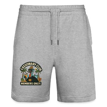 Australia Beach Cassowary Club Members Only  - Stanley/Stella Trainer Unisex Organic Jogging Shorts - heather grey - Front - Nik (191cm) & Marisol (170cm)