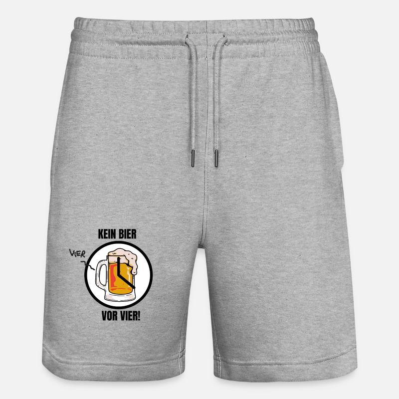 KEIN BIER VOR VIER! - Stanley/Stella Unisex Bio Joggingshorts Trainer  - Grau meliert