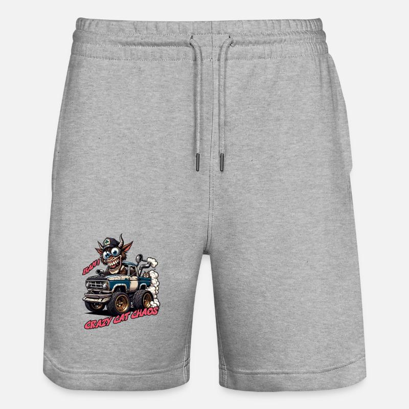 Conception tout-terrain Crazy Cat Chaos - Short de jogging bio TRAINER Stanley/Stella unisexe - gris chiné