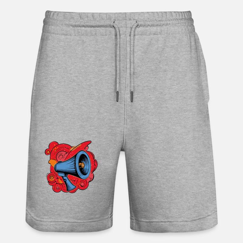 Haut-parleur graffiti avec explosions vibrantes - Short de jogging bio TRAINER Stanley/Stella unisexe - gris chiné