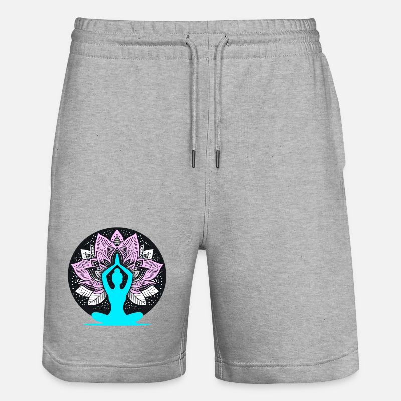 Conception de lotus de yoga méditatif - Short de jogging bio TRAINER Stanley/Stella unisexe - gris chiné