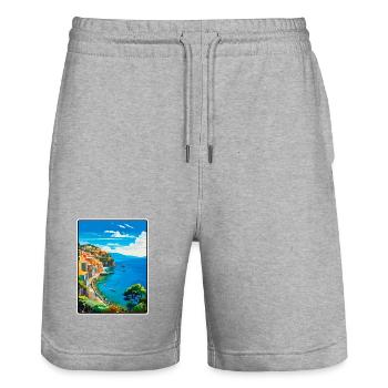 Sorrento, Italie, affiche de voyage vintage Cityscape WPA - Short de jogging bio TRAINER Stanley/Stella unisexe - gris chiné - Devant - Nik (191cm) & Marisol (170cm)