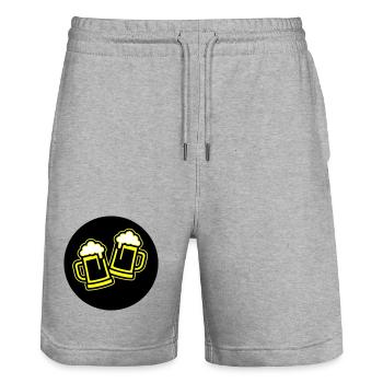 Toast à la bière symbole Chope à bière - Short de jogging bio TRAINER Stanley/Stella unisexe - gris chiné - Devant - Nik (191cm) & Marisol (170cm)