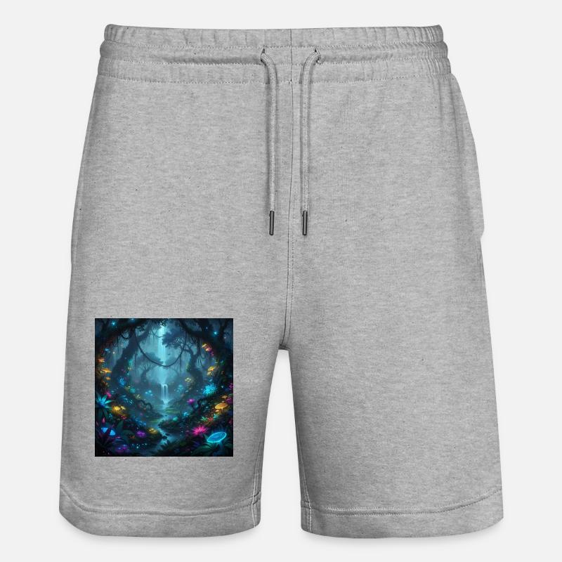Forêt enchantée lumineuse dans l’obscurité - Short de jogging bio TRAINER Stanley/Stella unisexe - gris chiné