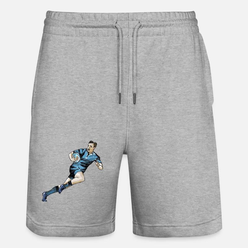 Rugby - Stanley/Stella Trainer Unisex Organic Jogging Shorts - heather grey