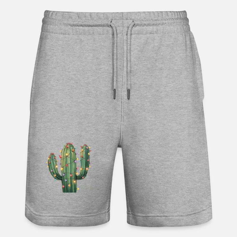 Weihnachtskaktus – Prickly but Festive - Stanley/Stella Unisex Bio Joggingshorts Trainer  - Grau meliert