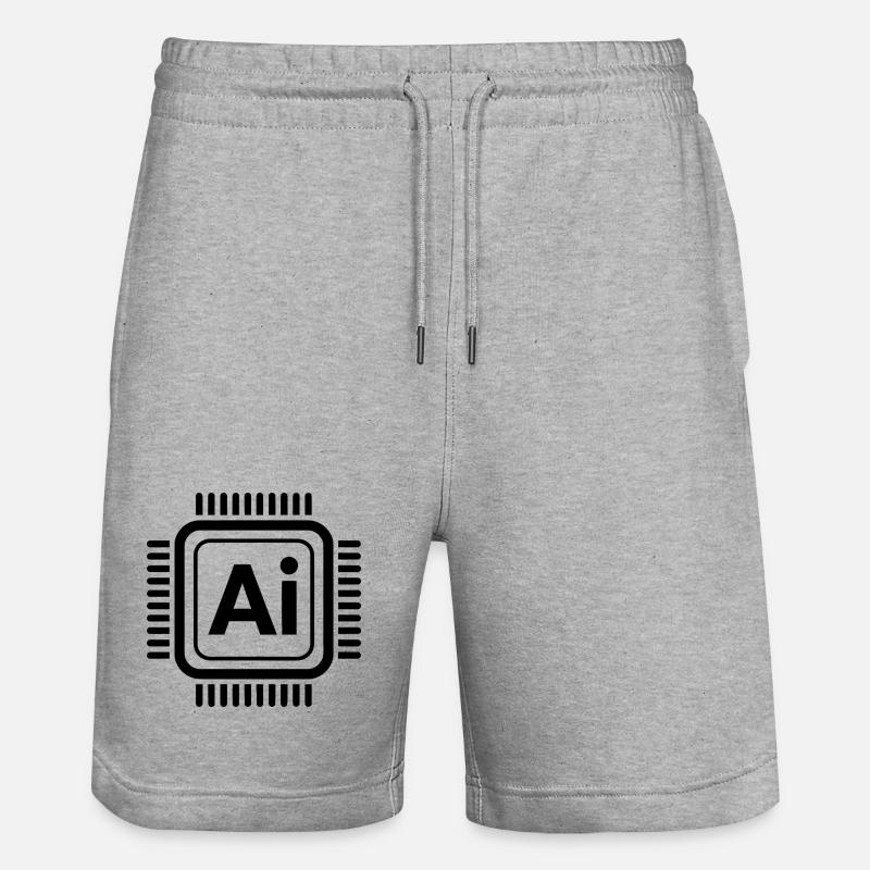 Puce AI - Conception technologique cool - Short de jogging bio TRAINER Stanley/Stella unisexe - gris chiné