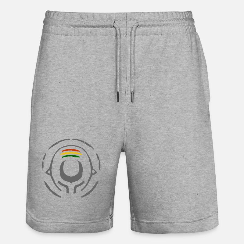 Abstract Reggae Circle Pattern - Stanley/Stella Trainer Unisex Organic Jogging Shorts - heather grey