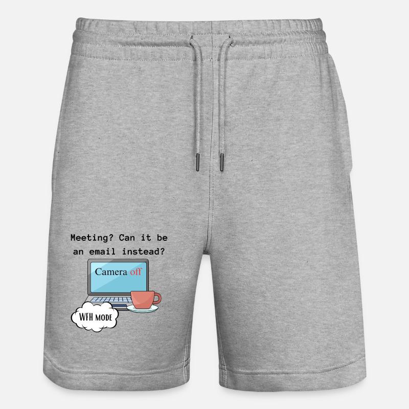 Treffen lustige WFH ändern Computermodus Arbeit. - Stanley/Stella Unisex Bio Joggingshorts Trainer  - Grau meliert