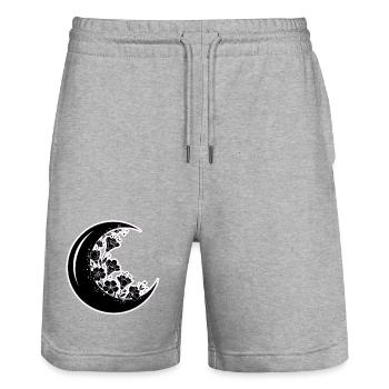 Floral Moon Phase Illustration - Stanley/Stella Trainer Unisex Organic Jogging Shorts - heather grey - Front - Nik (191cm) & Marisol (170cm)